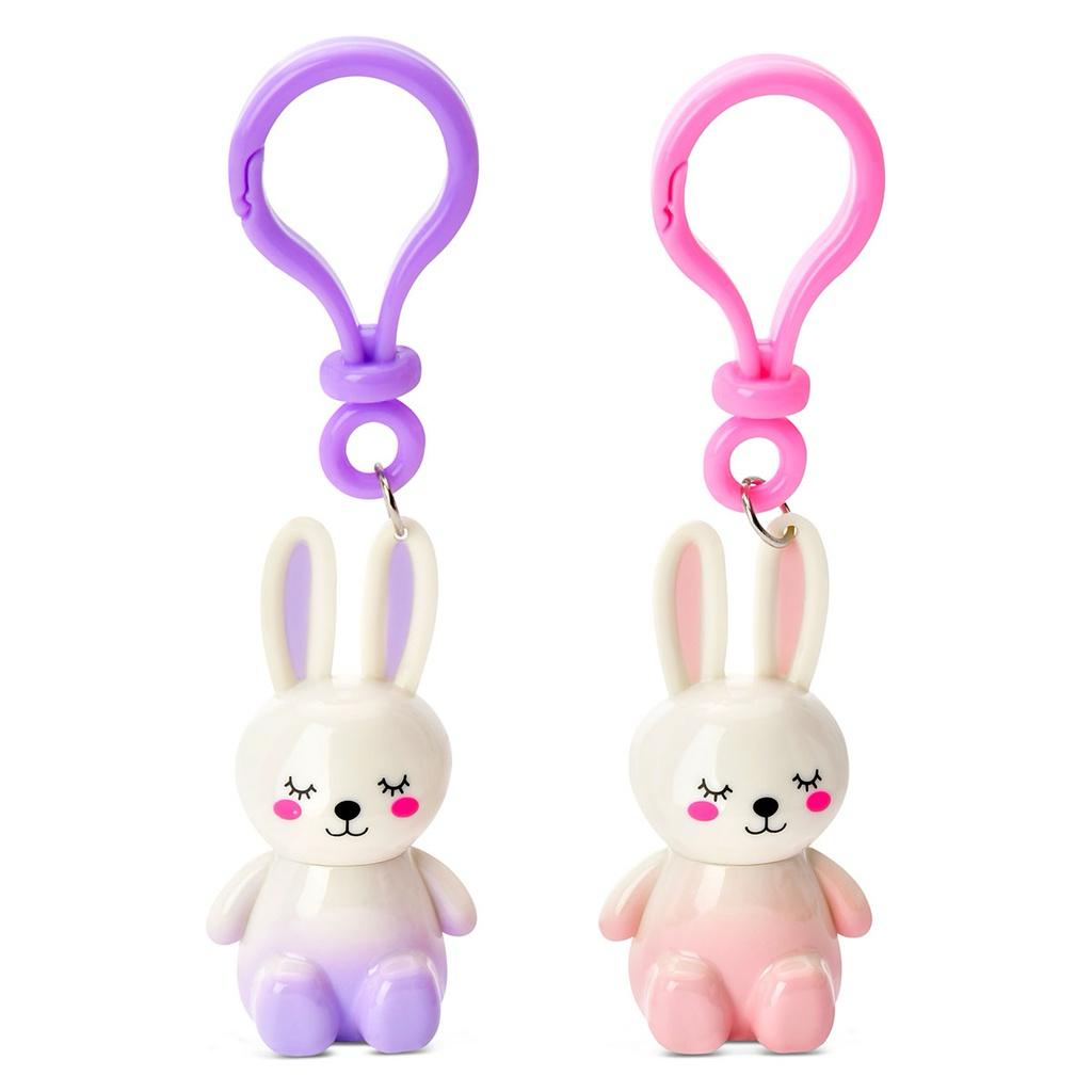 BUNNY BEASTIES LIP GLOSS KEY CHAINS - 2 PIECES