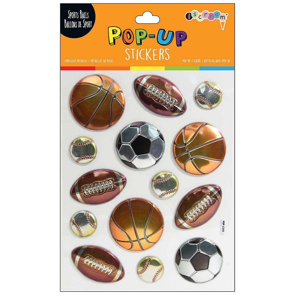 SPORTS BALLS POP-UP STICKERS