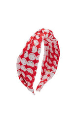 CRYSTALLIZED SMILE PRINT KNOT HEADBAND