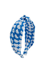 CRYSTALLIZED SMILE PRINT KNOT HEADBAND