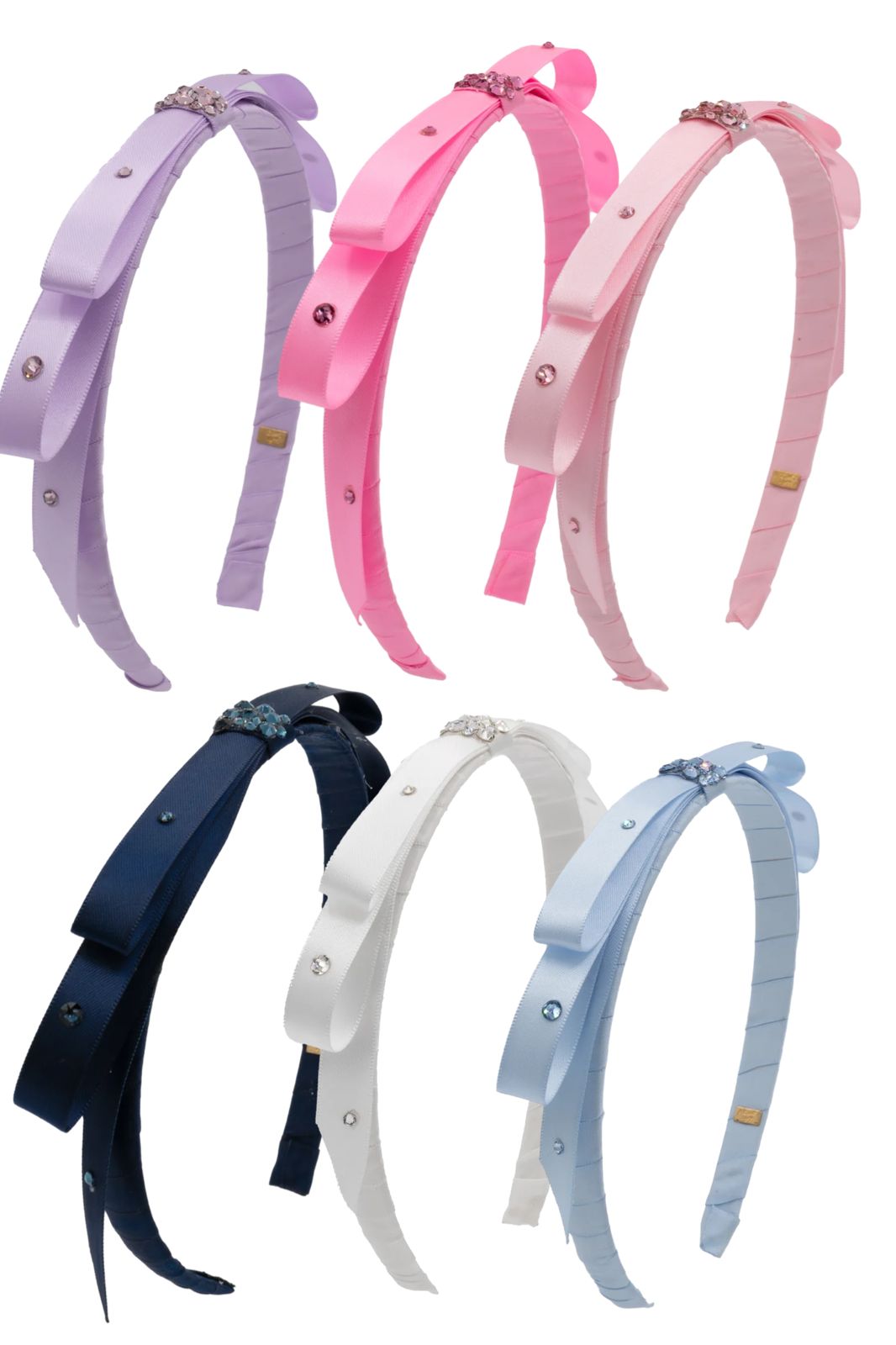 CRYSTALLIZED THIN SATIN WRAP BOW HEADBAND