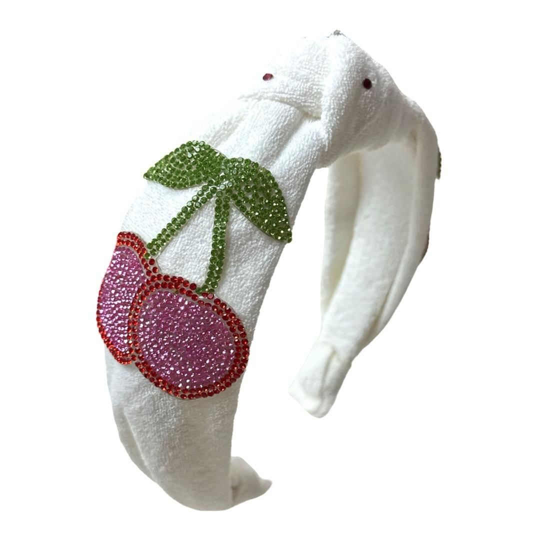 CRYSTALLIZED CHERRY ON TERRY KNOT HEADBAND