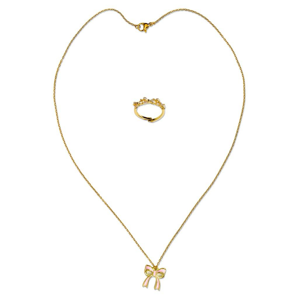 BEAUTIFUL BOWS RING AND NECKLACE SET