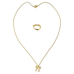 BEAUTIFUL BOWS RING AND NECKLACE SET