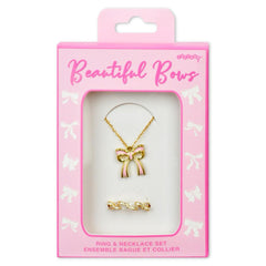 BEAUTIFUL BOWS RING AND NECKLACE SET