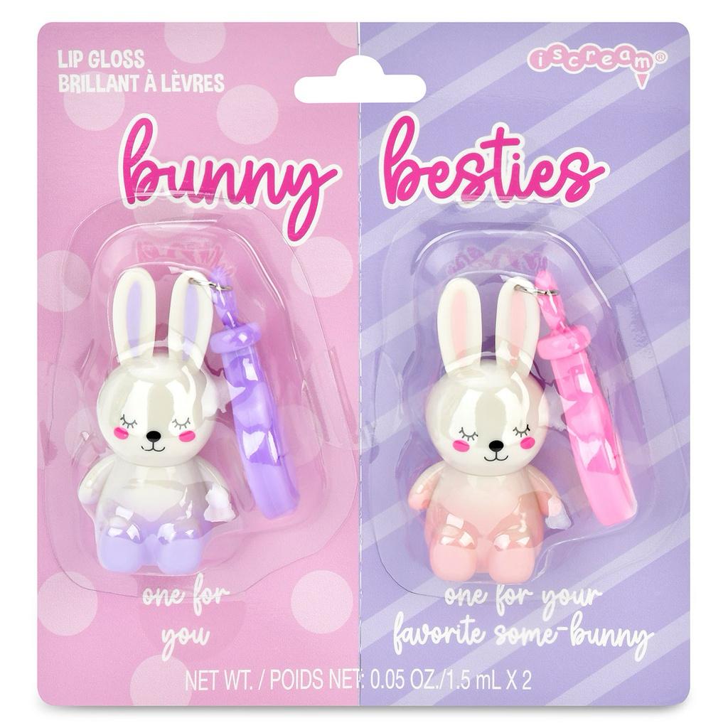 BUNNY BEASTIES LIP GLOSS KEY CHAINS - 2 PIECES