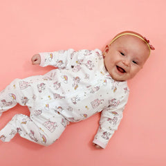 UNICORN ZIPPER FOOTIE WITH RUFFLES