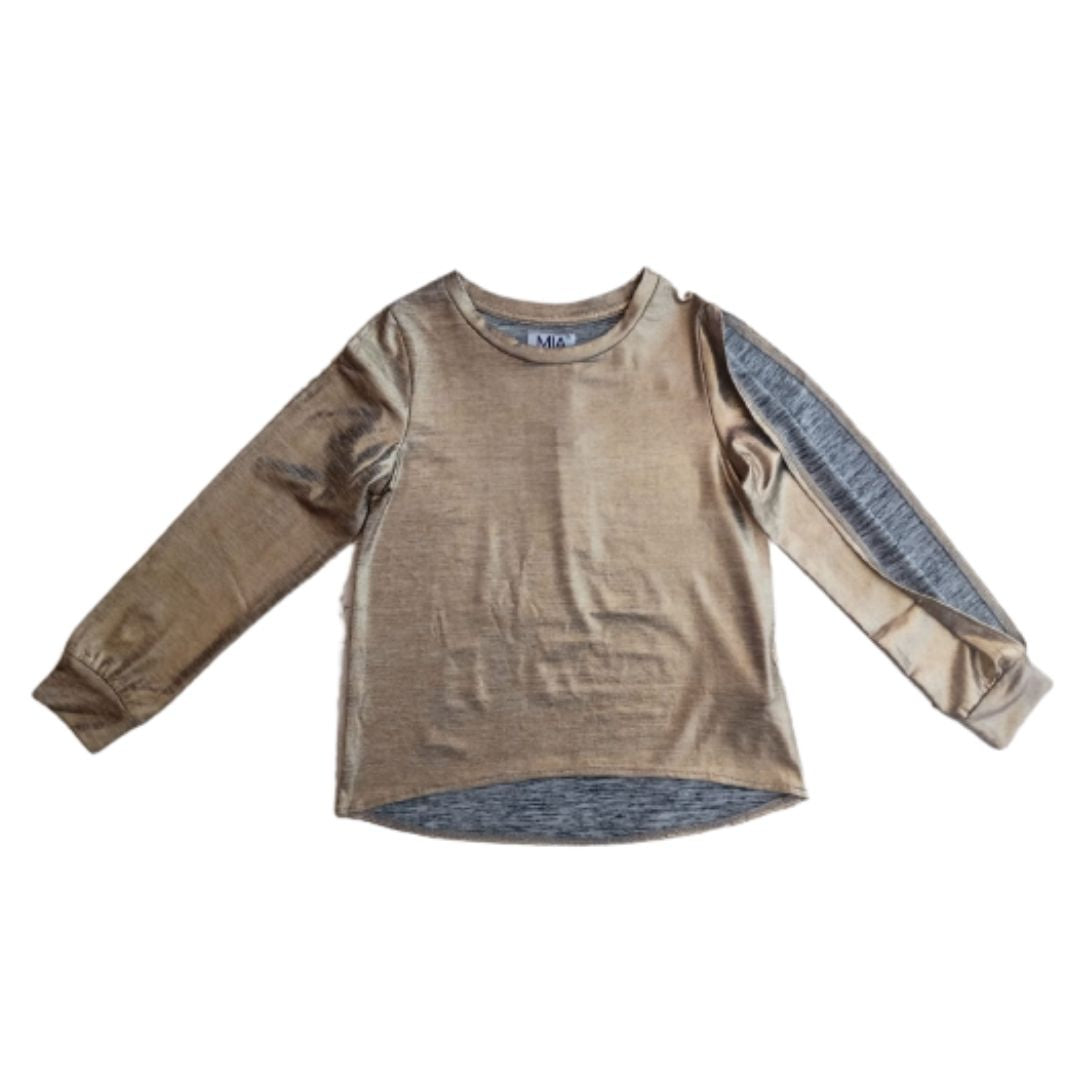 SPLIT SLEEVE TOP GOLD