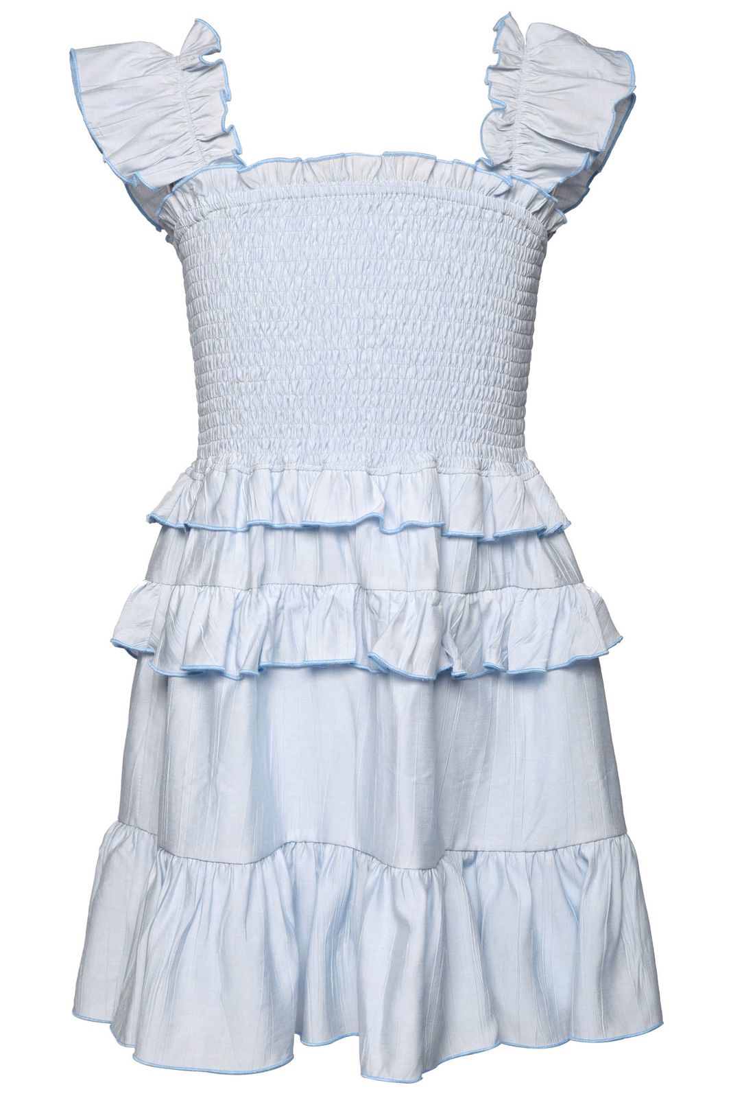 SMOCKED DRESS BLUE