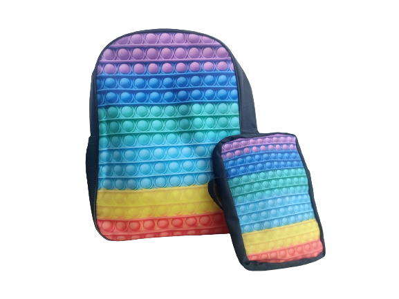 SET MOCHILA POP-IT NEGRA