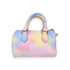 PEARL STUD LEATHER BARREL BAG