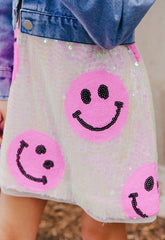 PINK HAPPY EMOJI  DRESS