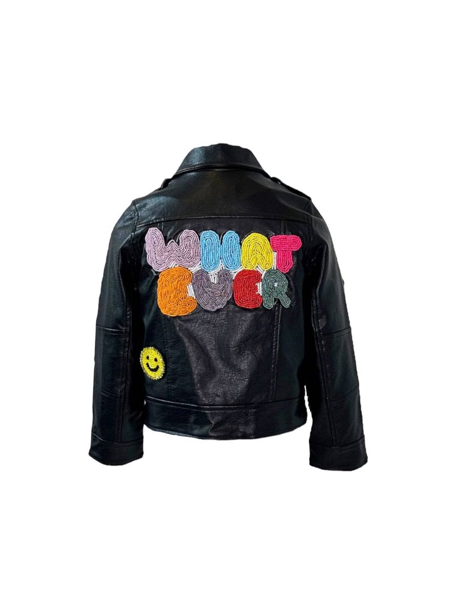 WHATEVER BEADED LEATHER JACKET