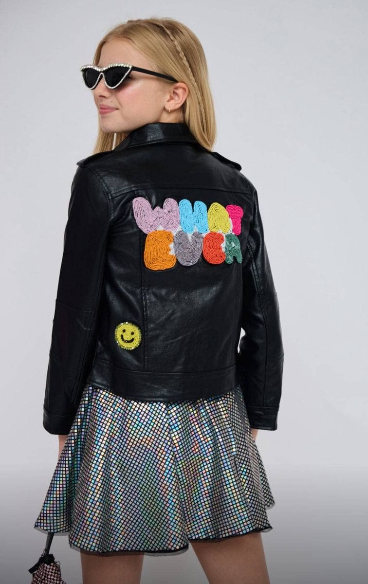 WHATEVER BEADED LEATHER JACKET