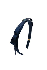 CRYSTALLIZED THIN SATIN WRAP BOW HEADBAND