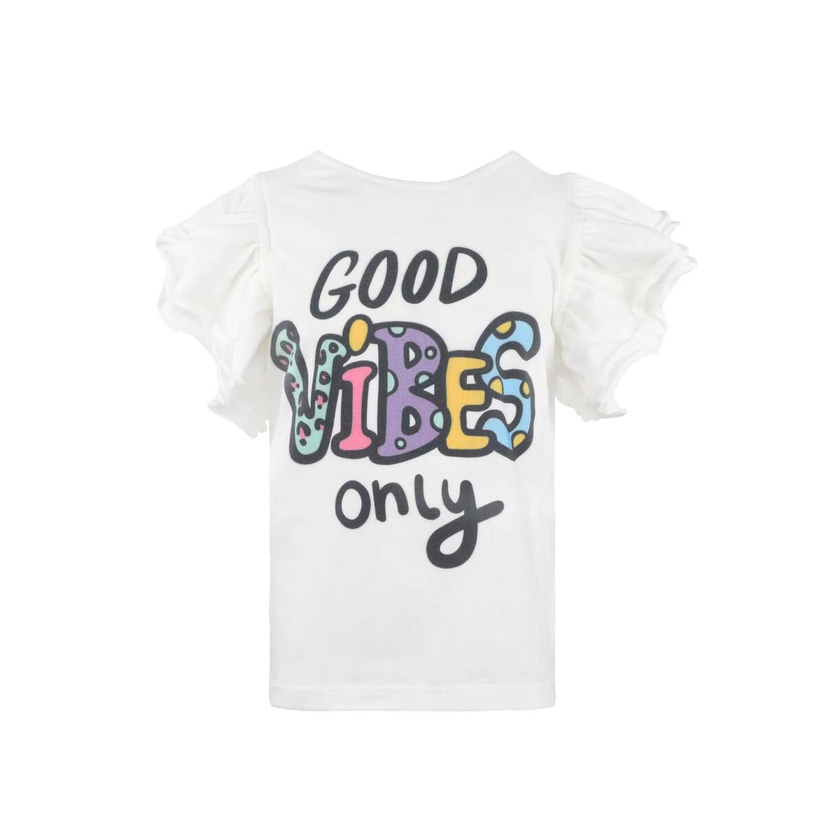 GOOD VIBES ONLY RUFFLE T-SHIRT