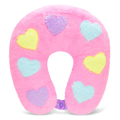 HEARTS COLOR BLOCK NECK PILLOW