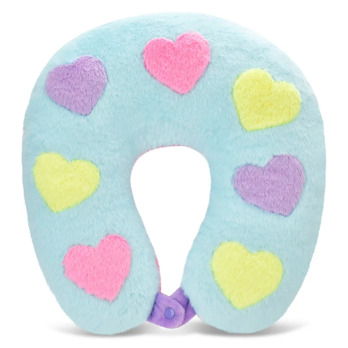 HEARTS COLOR BLOCK NECK PILLOW