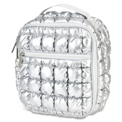 ICY SILVER PUFFER LUNCH TOTE