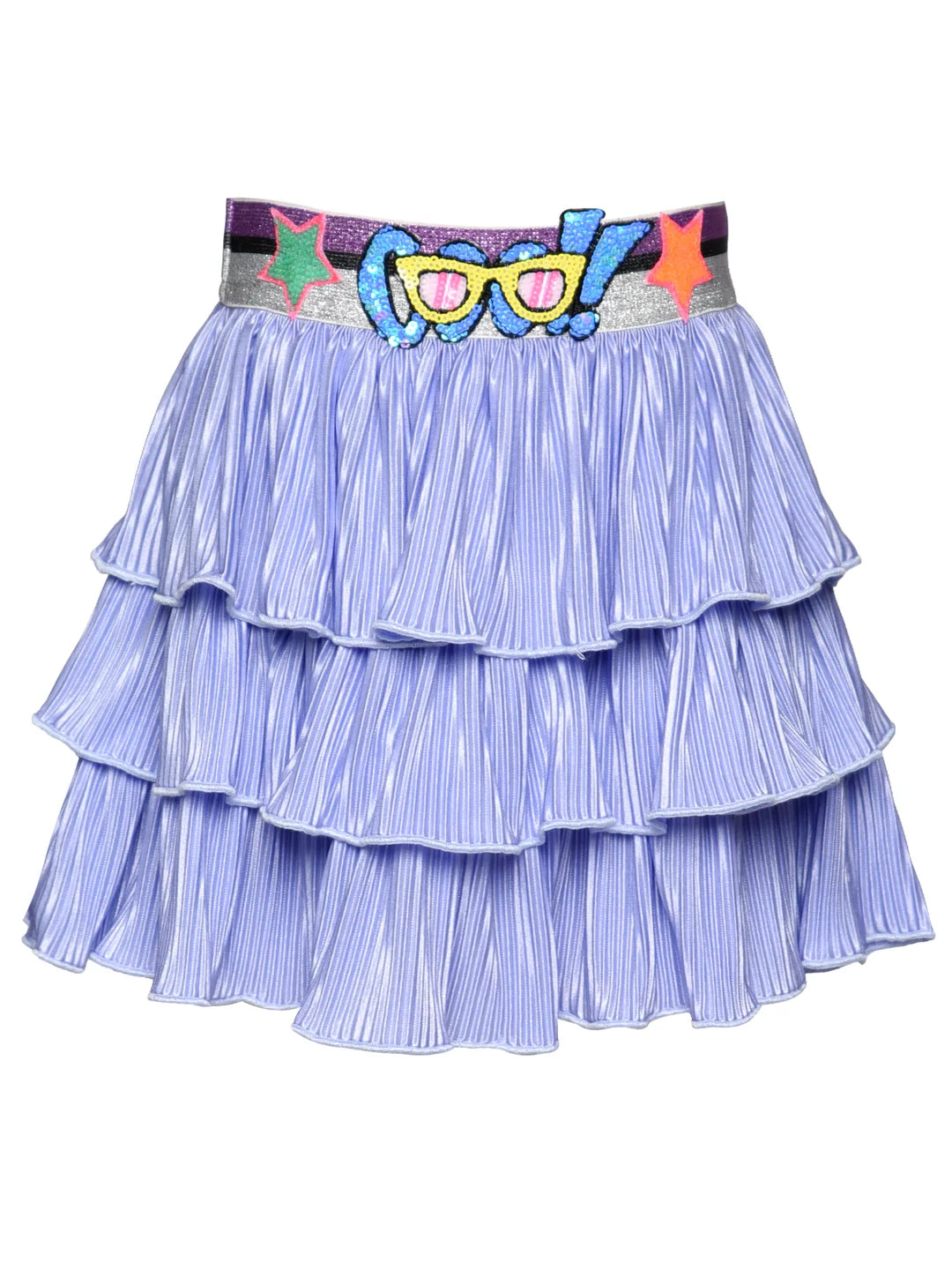 3 TIER MINI PLEAT SKIRT W/ COOL SEQUIN TRIM DETAIL AT WAIST