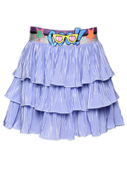 3 TIER MINI PLEAT SKIRT W/ COOL SEQUIN TRIM DETAIL AT WAIST