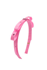 CRYSTALLIZED THIN SATIN WRAP BOW HEADBAND