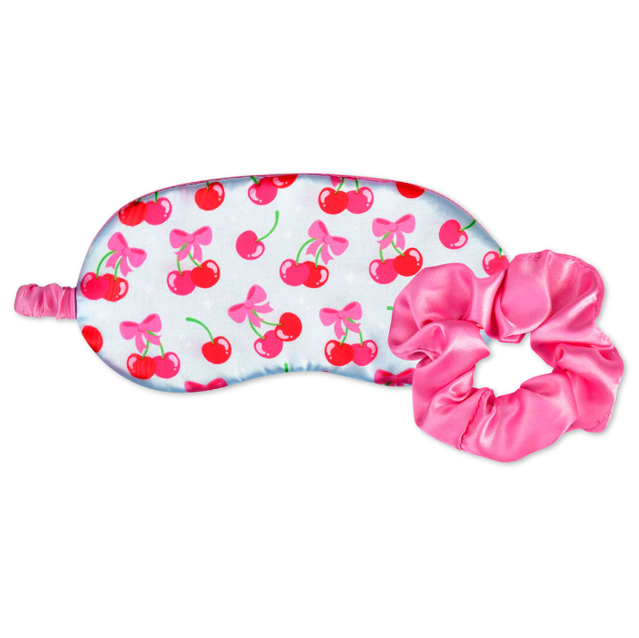 CHEERFUL CHERRIES EYE MASK & SCRUNCHIE SET