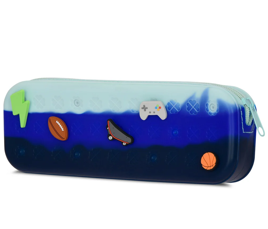 OCEAN WAVES CHARMED JELLY PENCIL CASE