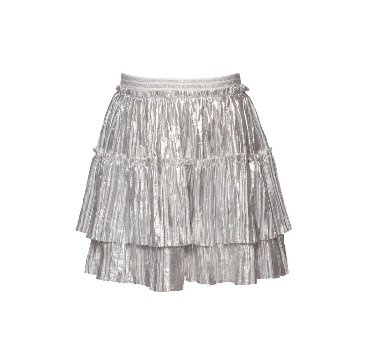 SILVER MINI PLEAT SKIRT