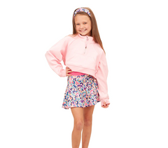 OVERSIZED CROPPED 1/4 ZIP SWEATSHIRT IN LIGTH PINK