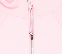 OVERSIZED CROPPED 1/4 ZIP SWEATSHIRT IN LIGTH PINK
