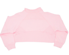 OVERSIZED CROPPED 1/4 ZIP SWEATSHIRT IN LIGTH PINK