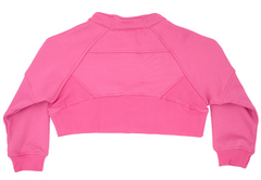 OVERSIZED CROPPED 1/4 ZIP SWEATSHIRT IN HOT PINK