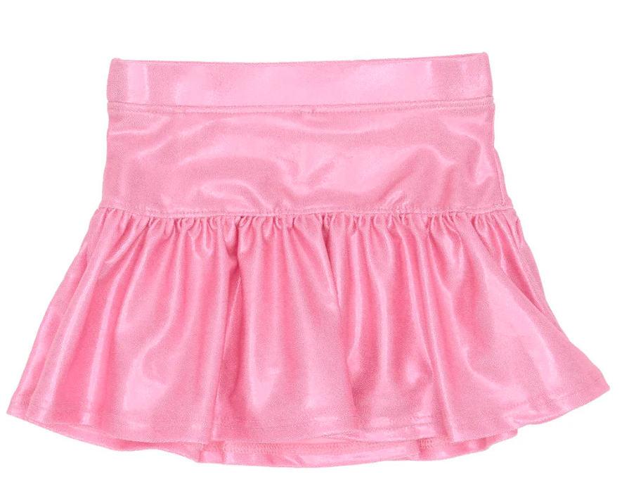 GATHERED SKORT IN PINK SHIMMER