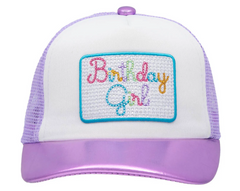 BIRTHDAY GIRL RHINESTONE LAVENDER METALLIC TRUCKER