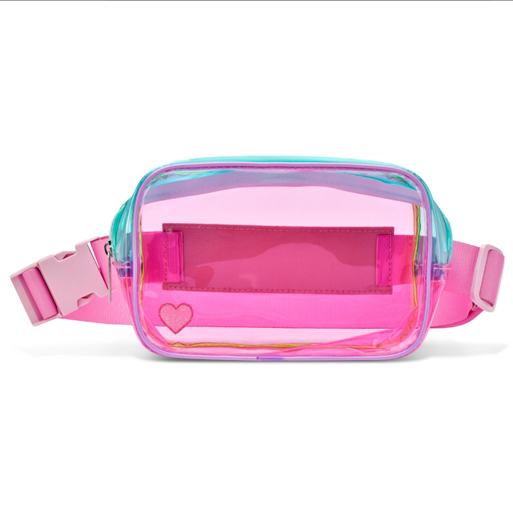 COLOR BLOCK CLEAR BELT BAG