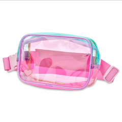 COLOR BLOCK CLEAR BELT BAG