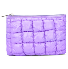 LAVENDER SHINY PUFFER POUCH
