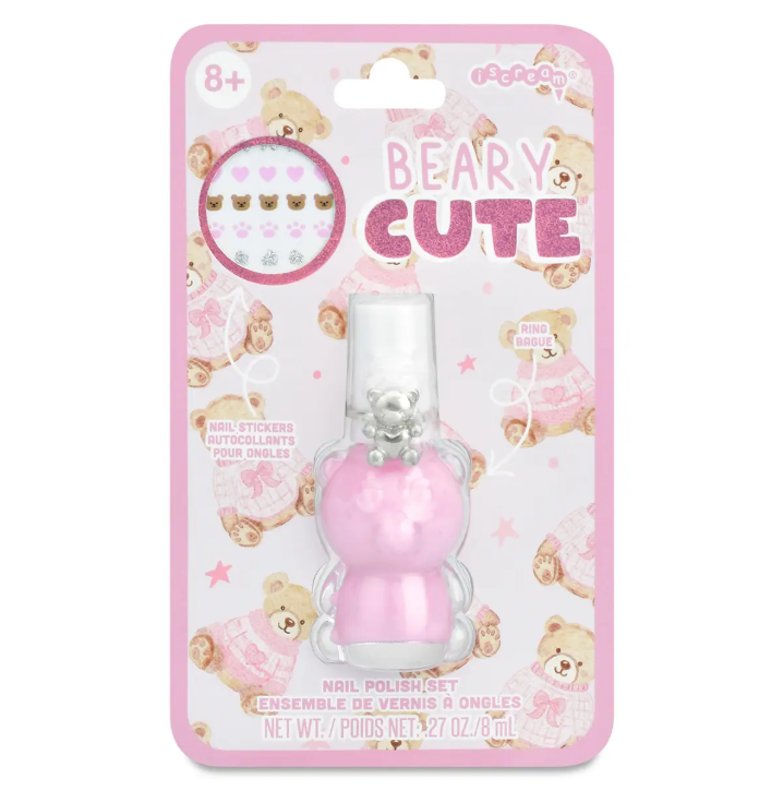 BEARY CUTE NAIL POLISH & RING SET