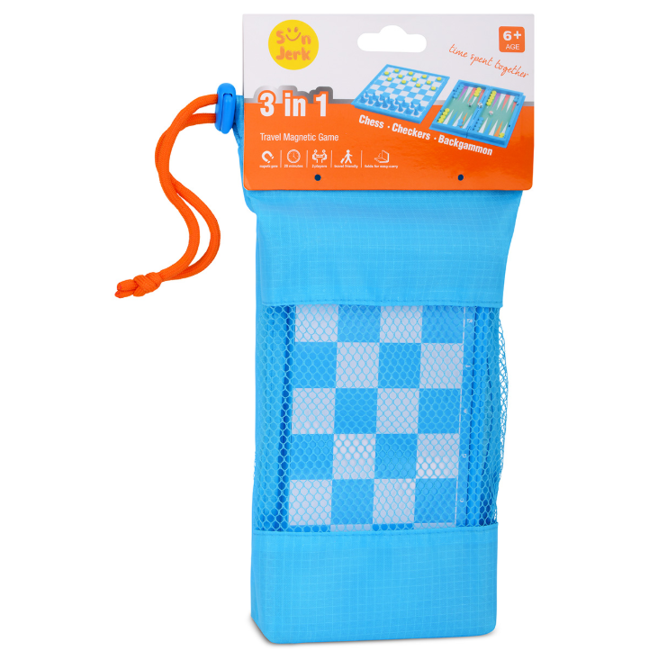 CHESS, CHECKERS & BACKGAMMON MAGNETIC GAME SET