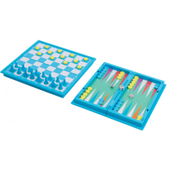 CHESS, CHECKERS & BACKGAMMON MAGNETIC GAME SET
