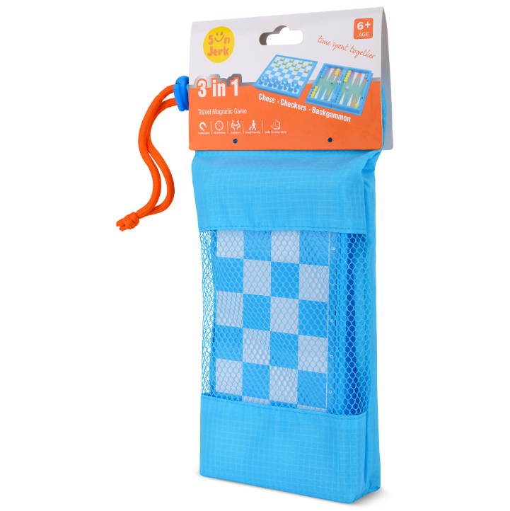 CHESS, CHECKERS & BACKGAMMON MAGNETIC GAME SET