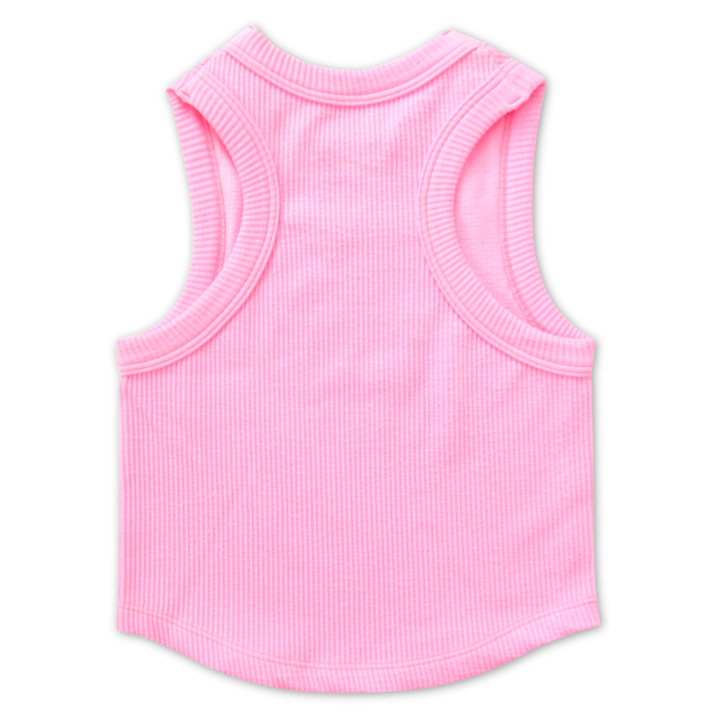 ROSE CROPPED RIBBED RACERBACK TANK TOP