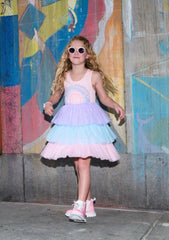 3D RAINBOW PEACH TANK DRESS