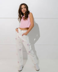 CRYSTAL RAINBOW BOWS JEANS