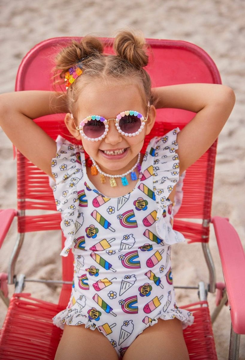 RAINBOW FUNNY ICE CREAM SWIMSUIT