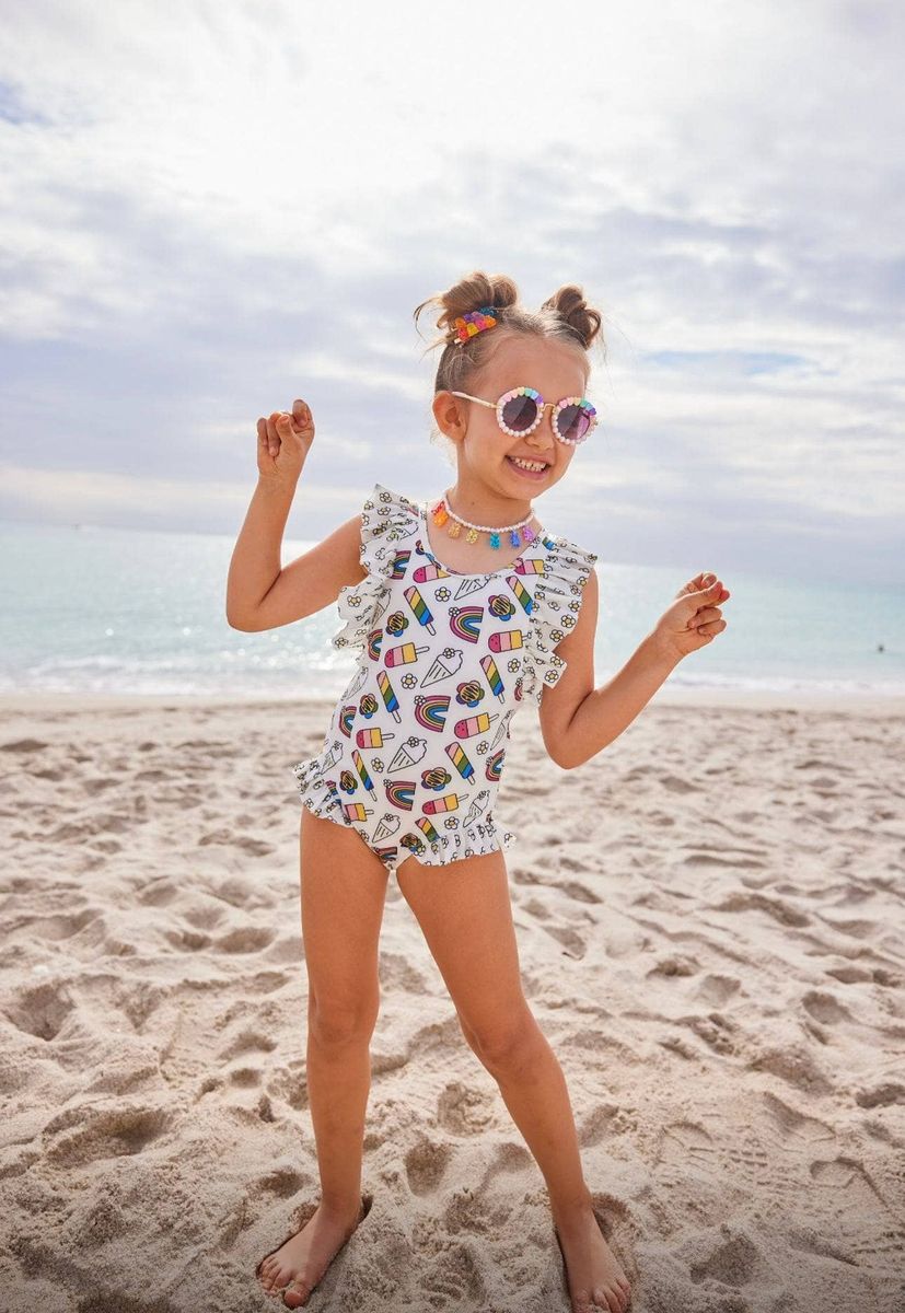 RAINBOW FUNNY ICE CREAM SWIMSUIT