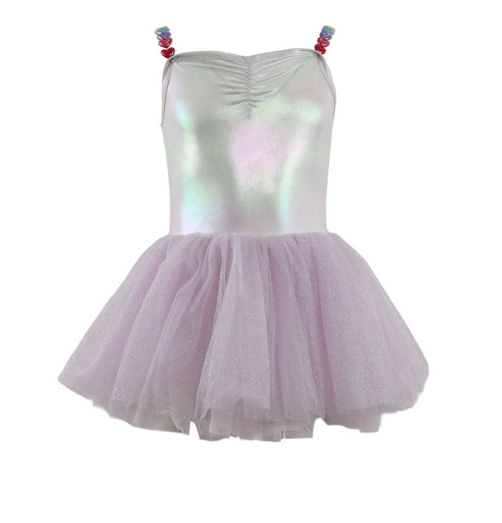 SHINY HOLOGRAM TULLE SWIM DRESS