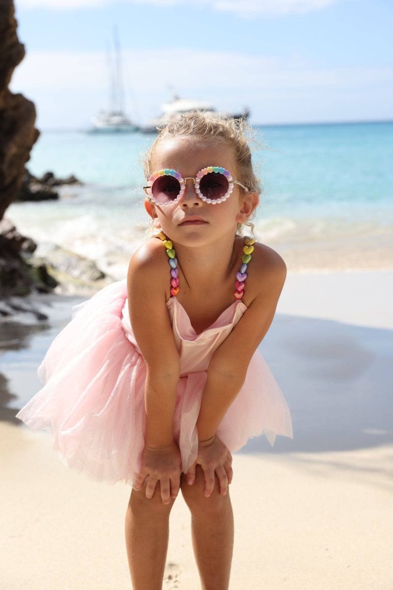 SHINY HOLOGRAM TULLE SWIM DRESS