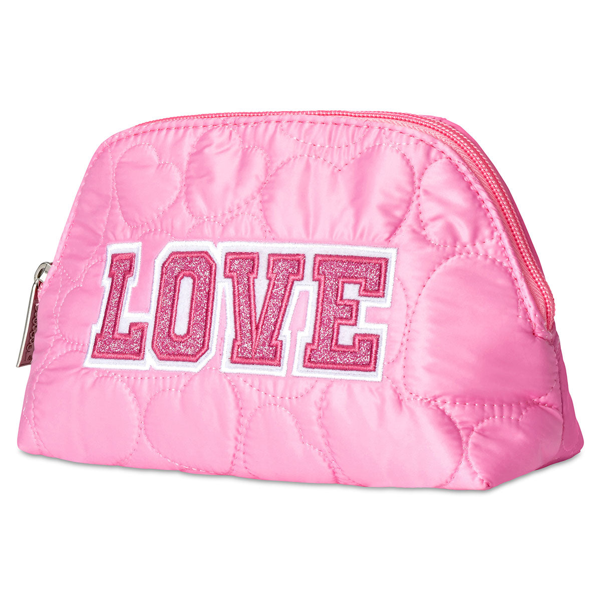 LOVE HEART PUFFY OVAL COSMETIC BAG